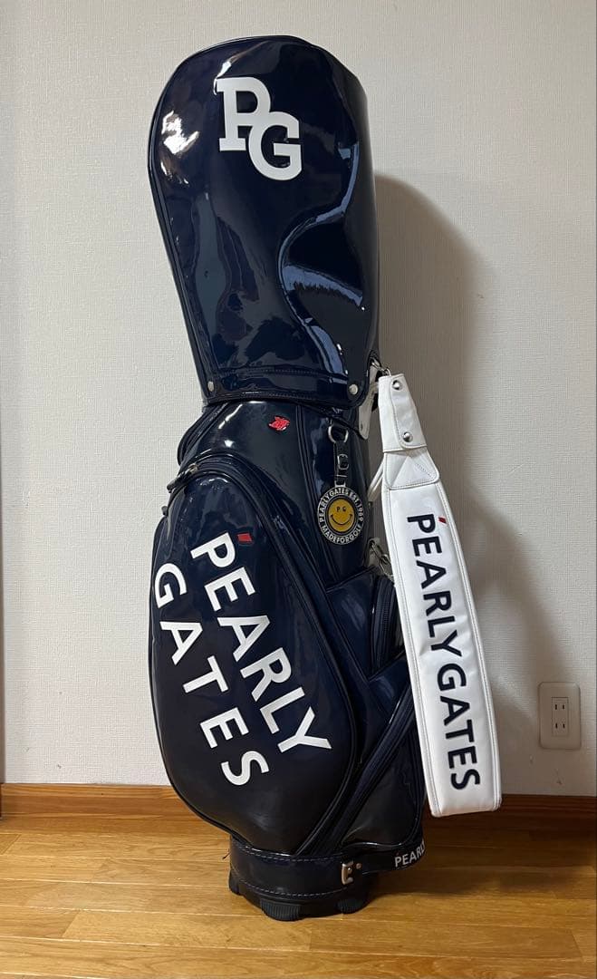 パーリーゲイツエナメルキャディバッグ【ネイビー】