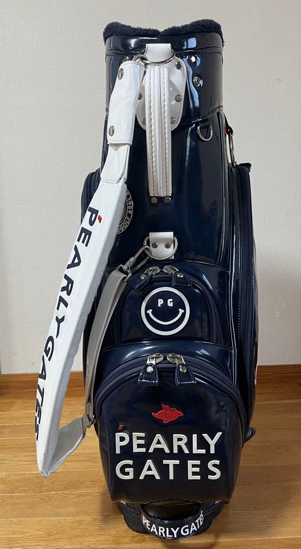 パーリーゲイツエナメルキャディバッグ【ネイビー】