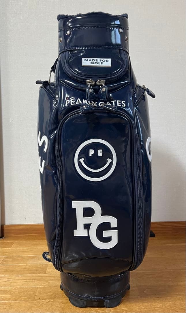 パーリーゲイツエナメルキャディバッグ【ネイビー】