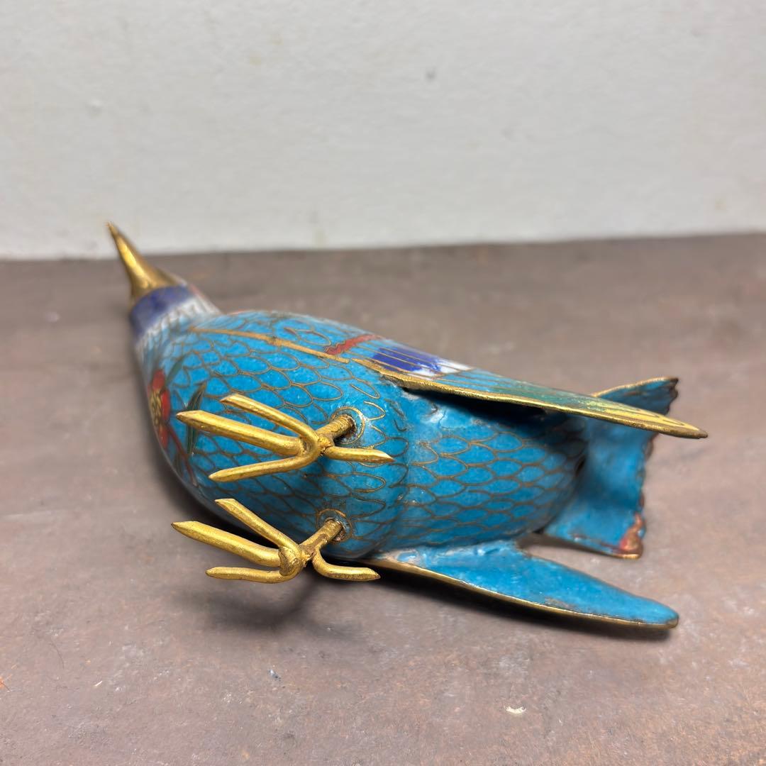 スス鳥　七宝　工芸　中国民藝　クロワゾネ