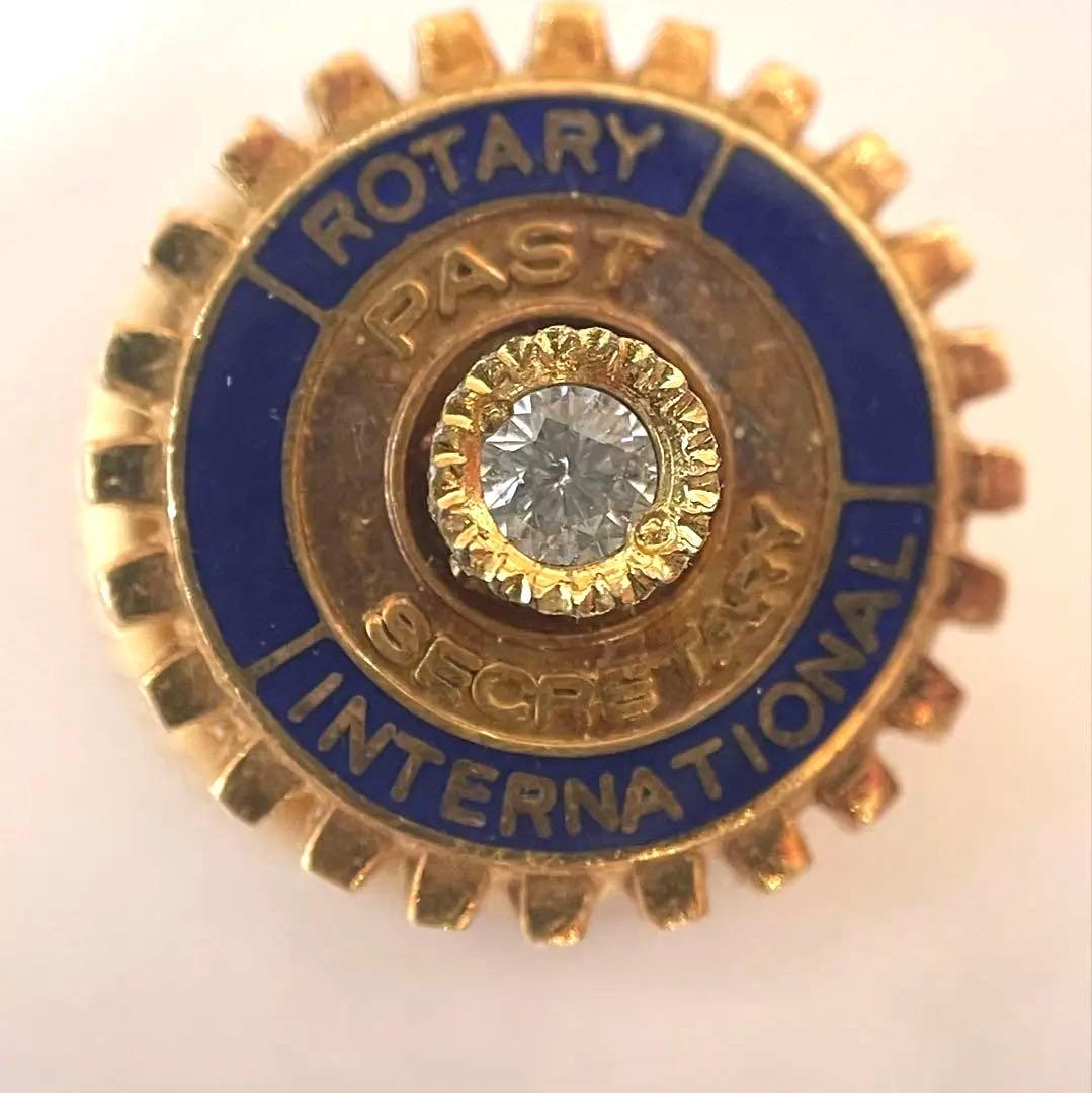 K18 刻印 ダイヤモンド 国際ロータリー ピンバッジ 襟章 重量3.5g