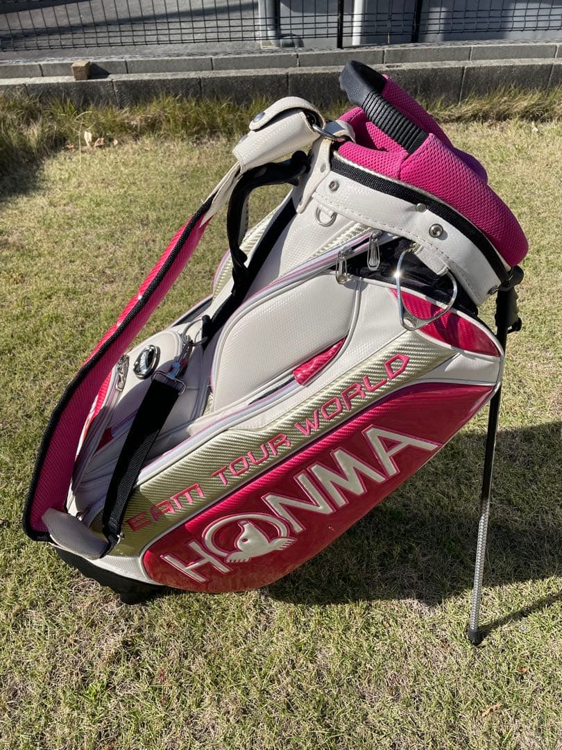 HONMA TOUR WORLD キャディバッグ ホワイト/ピンク