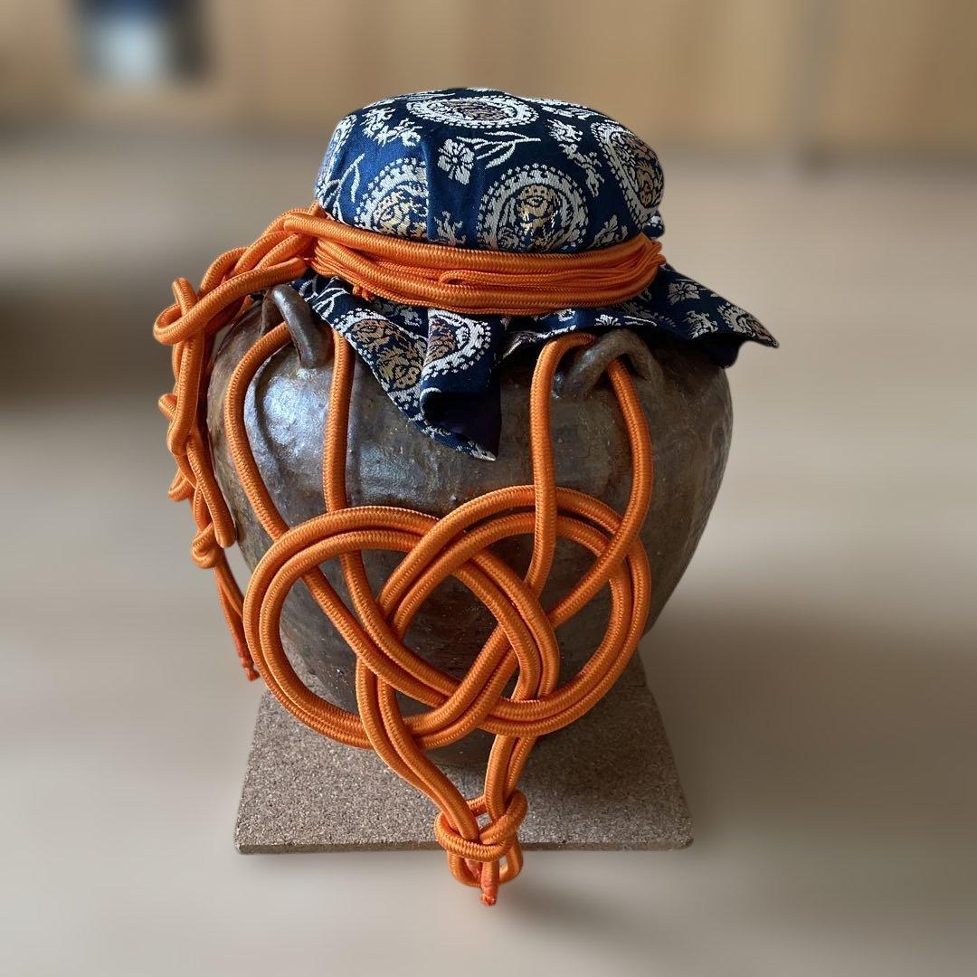 茶道　飾り壺　呂宗写し　鳴滝窯　城岳造