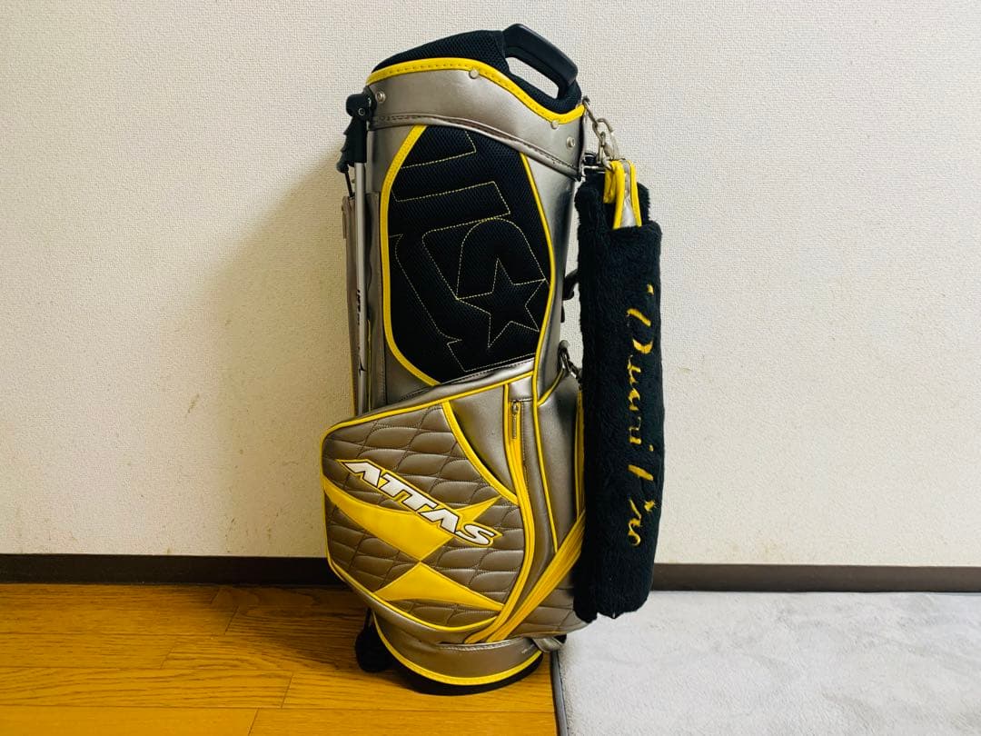 【入手困難数量限定品】アッタスATTASゴルフバッグ グレー/イエロー