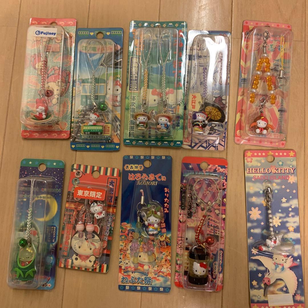 ハローキティ ストラップセット　10点　ご当地キティ　根付
