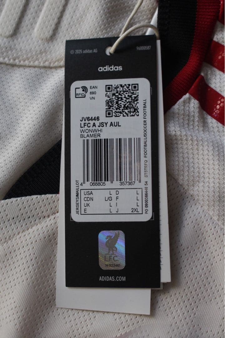 リバプール 25/26 ユニフォーム アウェイ 長袖 オーセンティック