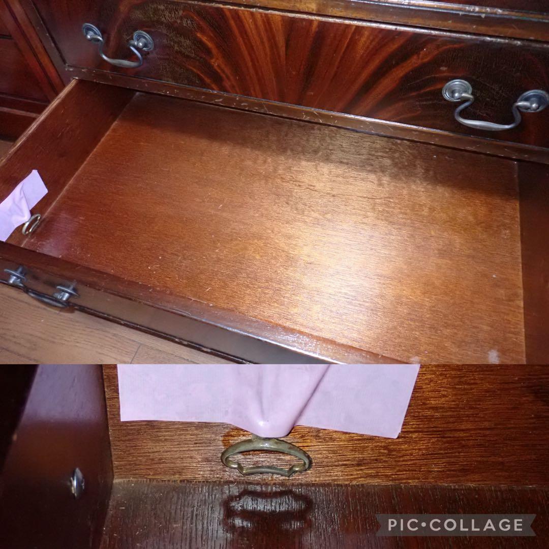 英国 1950年 ライティングビューロー マホガニー 鍵付き アンティークデスク