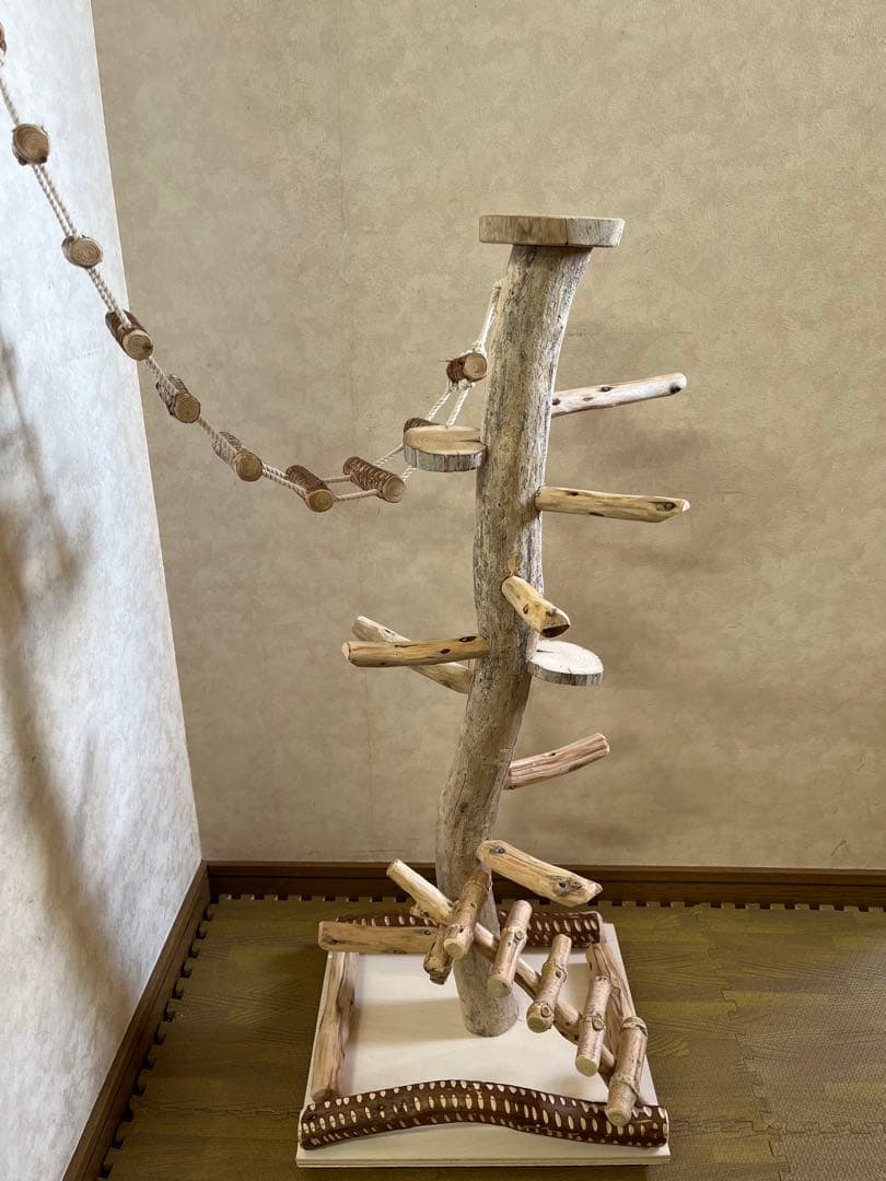 鳥インコ止まり木 流木バードアスレチックタワー型 大サイズバードジムバードトイ