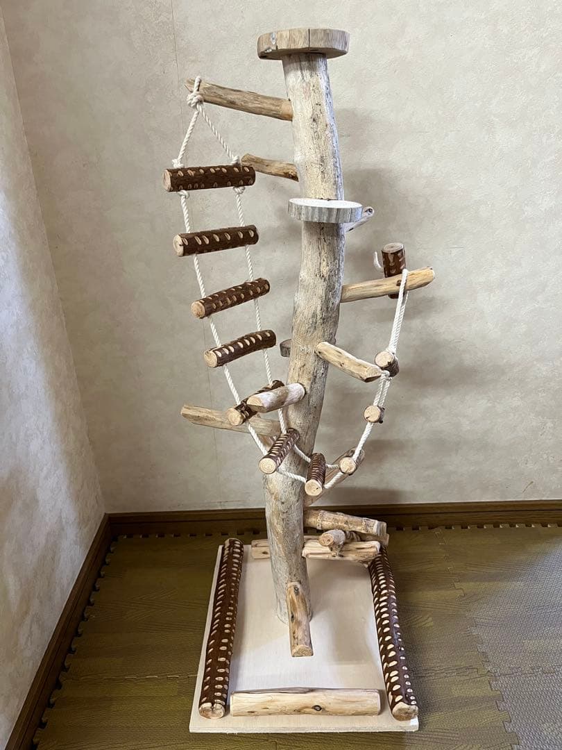 鳥インコ止まり木 流木バードアスレチックタワー型 大サイズバードジムバードトイ