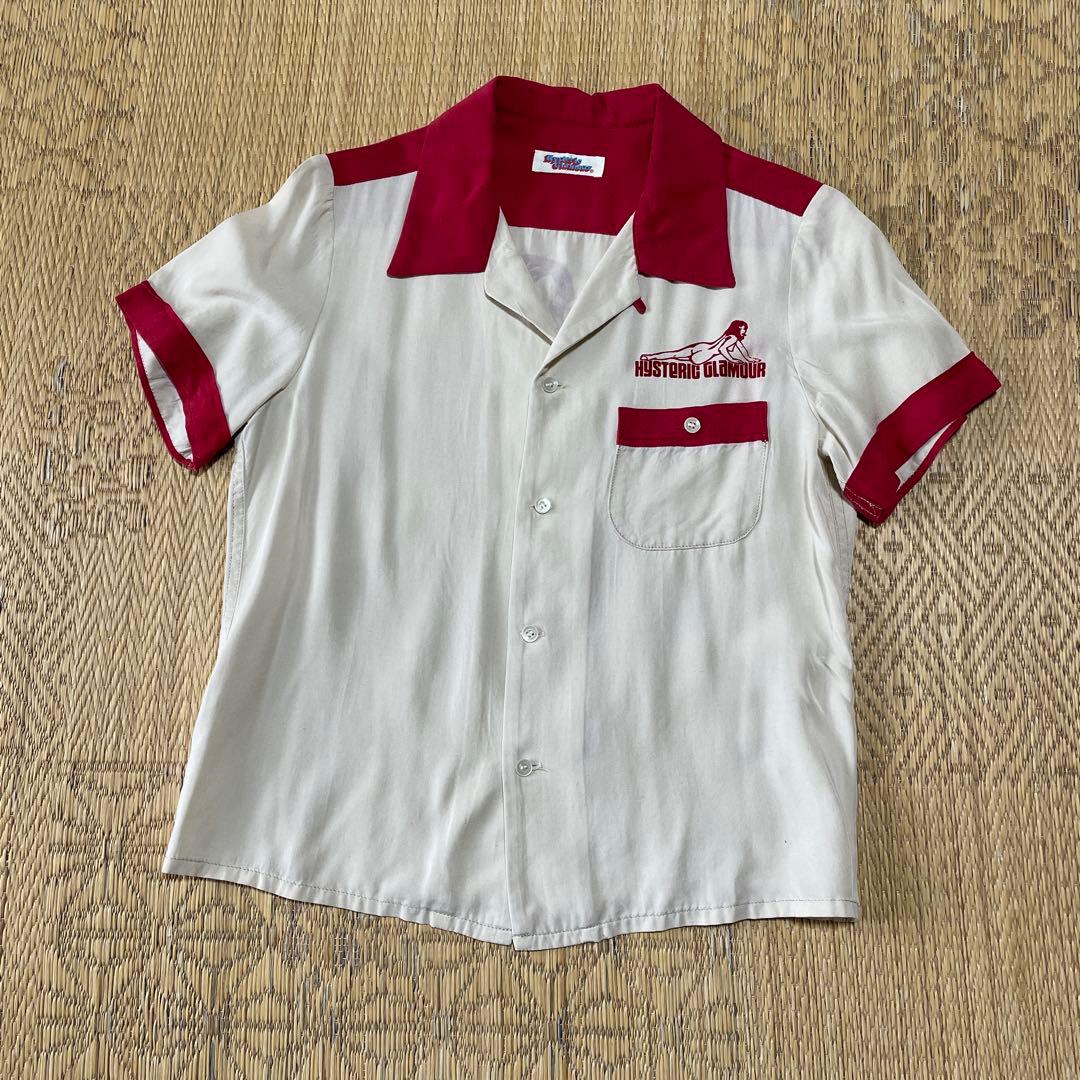 当時物 ヒステリックグラマー ボーリングシャツ 赤 レッド ロゴ 平成 90s