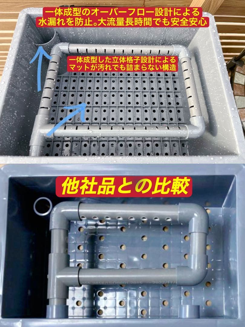 45w水中ポンプ付き大型水槽用万能フィルター 外部式飼育濾過器装置オーバーフロー