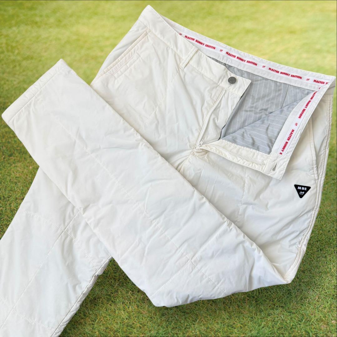 中綿　防寒　蓄熱　裏地付き　マスターバニー　パンツ　白　XL〜XXL相当 暖パン