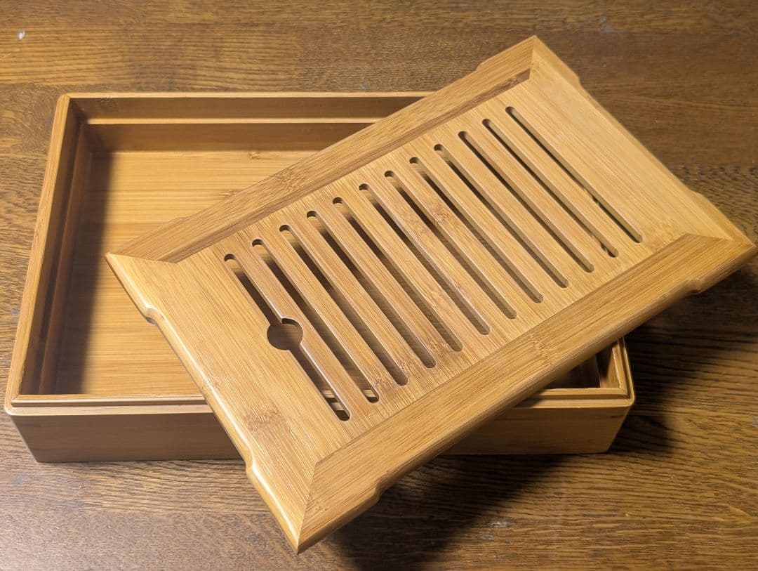 竹製茶盤兼収納箱