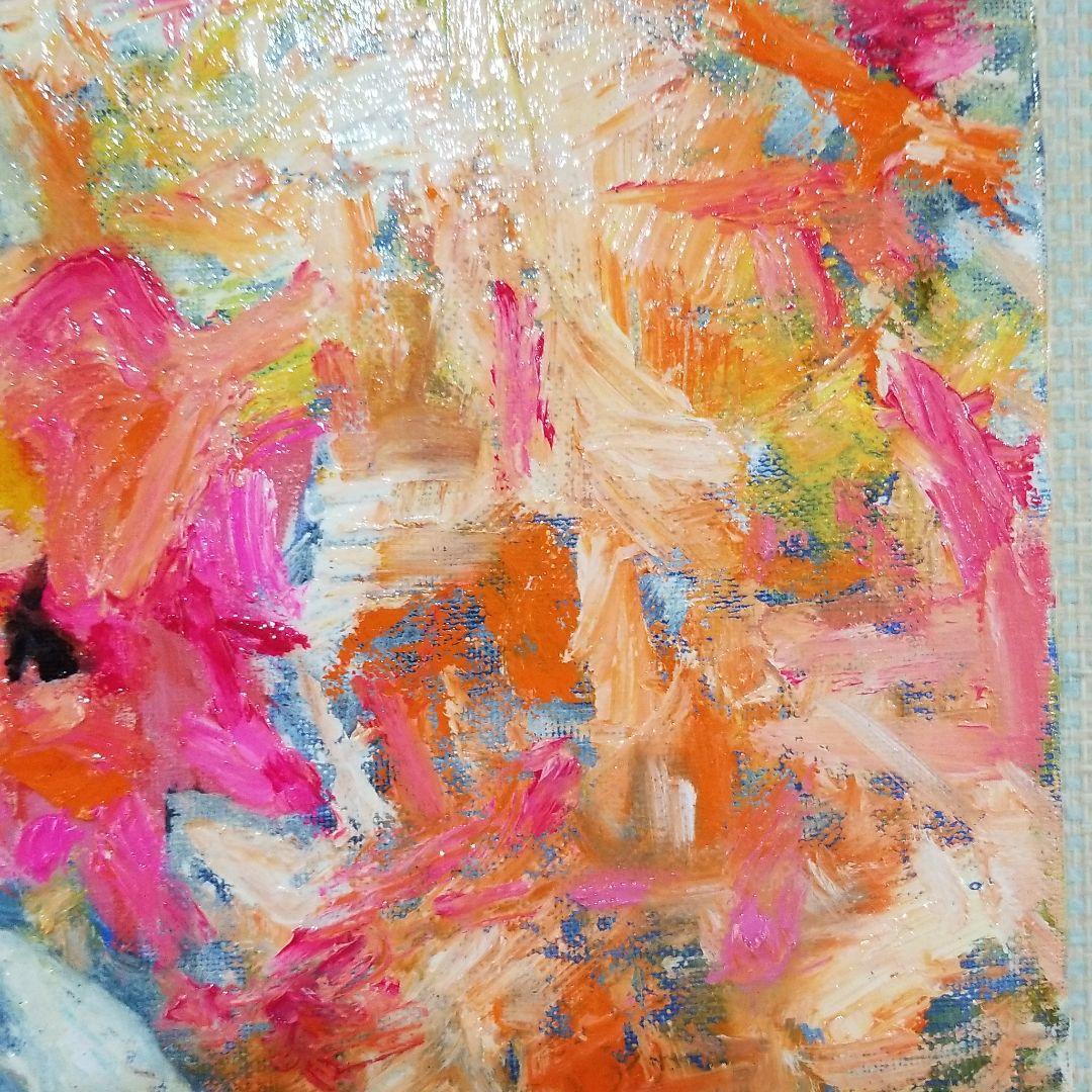 油絵　専用　素焼きのポットに入った花冠のうさぎ