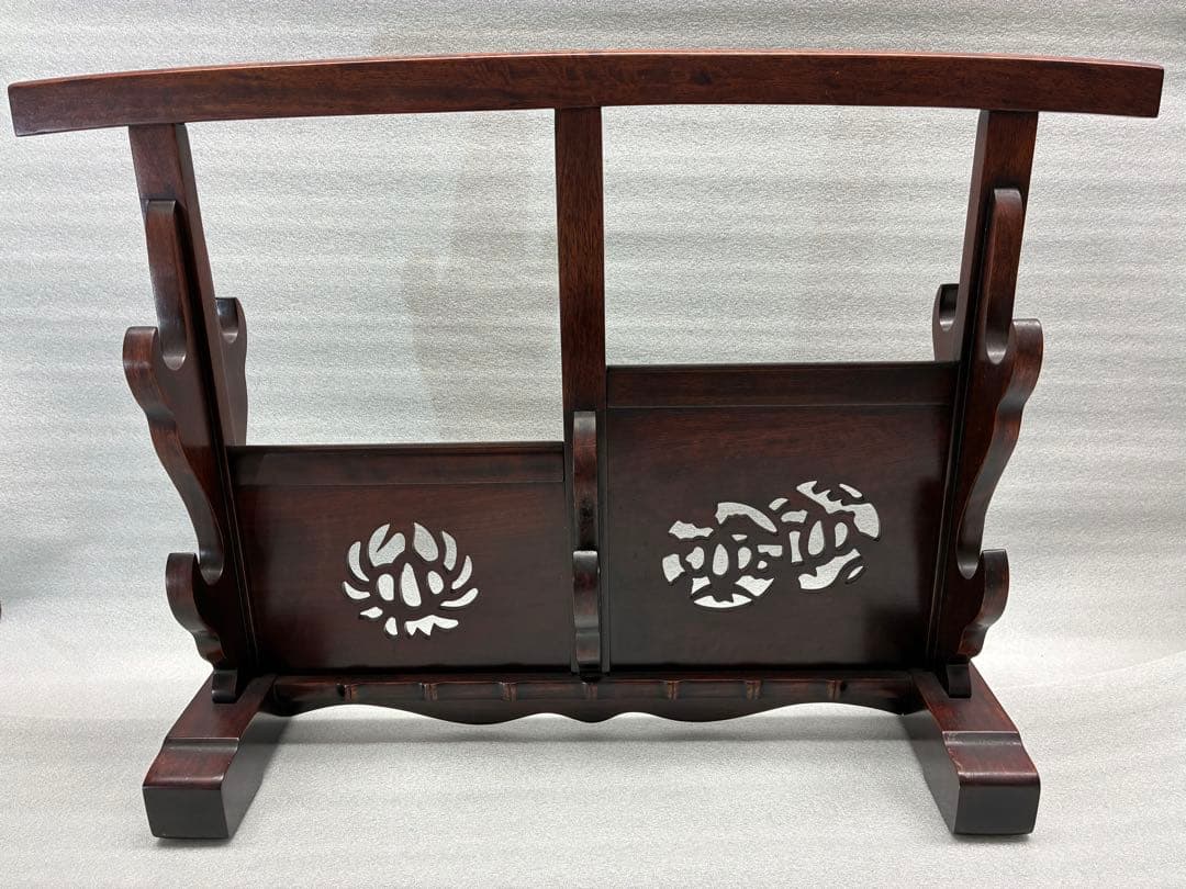 鍔透かし彫り 刀掛け 四振掛