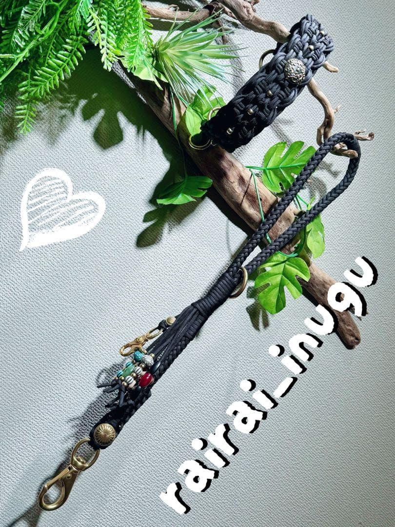 オーダー出品　ハーフチョーク　ショートリード　首輪