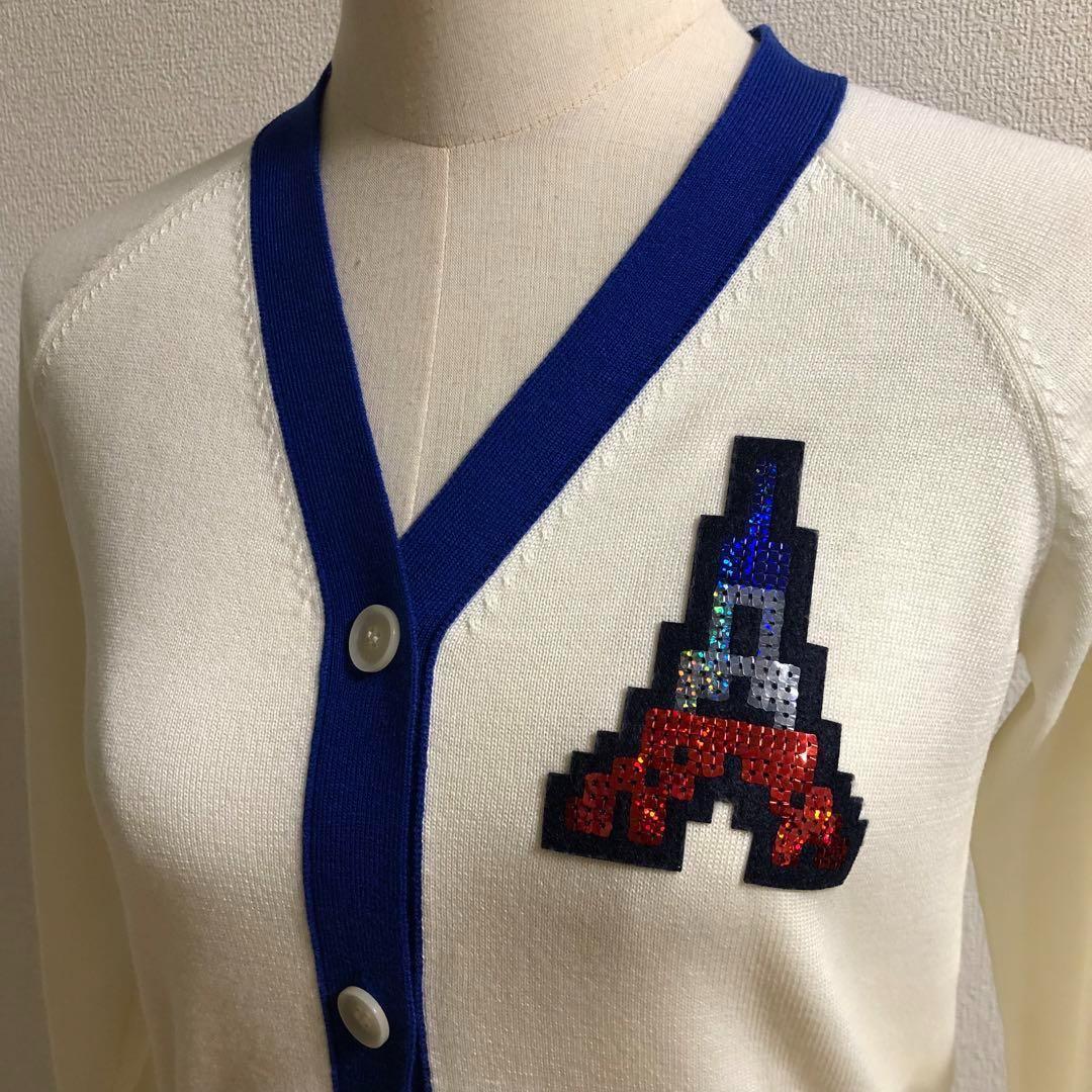 キャロウェイ★ウール混 ニット カーディガン ホワイト Sサイズ