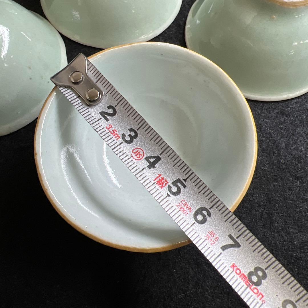 中国清朝時代　南京青磁煎茶碗10客　口径約6.5㎝　東Y7-1208☆2Fトコオ