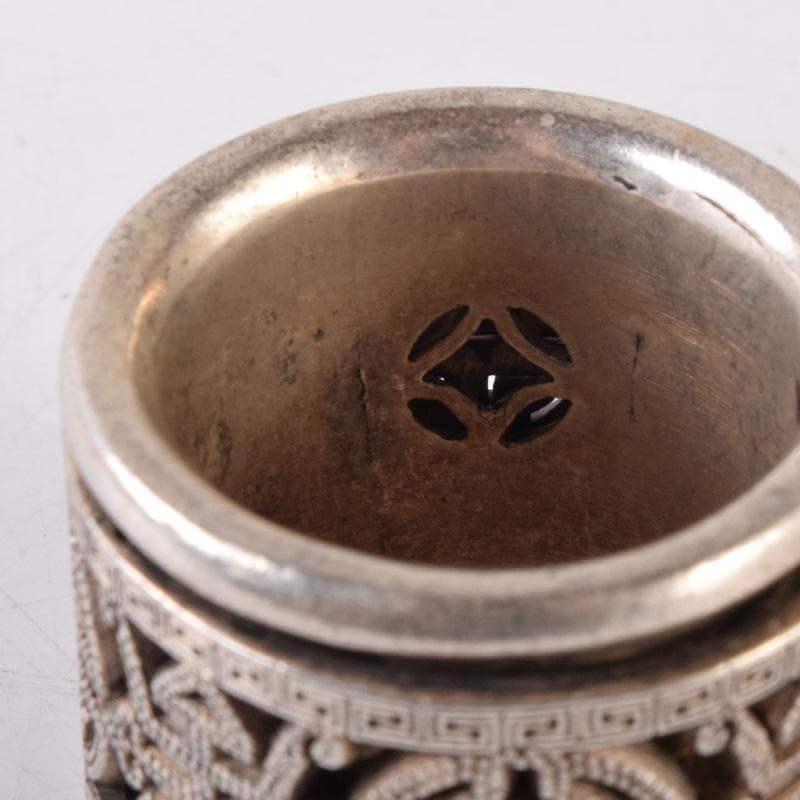 中国　光緒天宝足銀　板指　重さ約38g　N　7491E