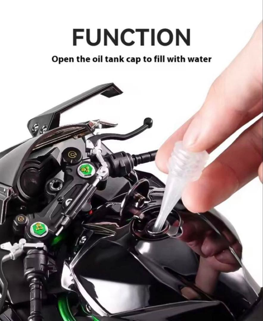 1/6 新品 Kawasaki Ninja H2R 合金モデル 音光ミスト付