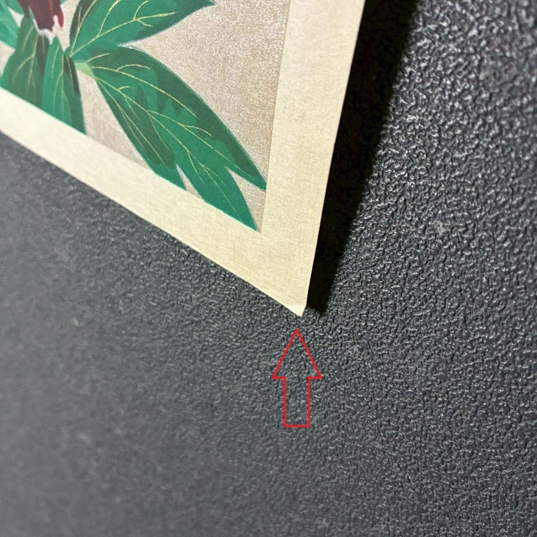 美品 中島千波「黒牡丹」木版画 直筆サイン・朱印有 アダチ版画研究所 桜の千波