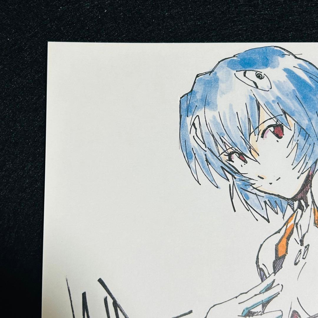 綾波レイ 林原めぐみ 直筆サイン入り複製色紙 エヴァンゲリオン レア