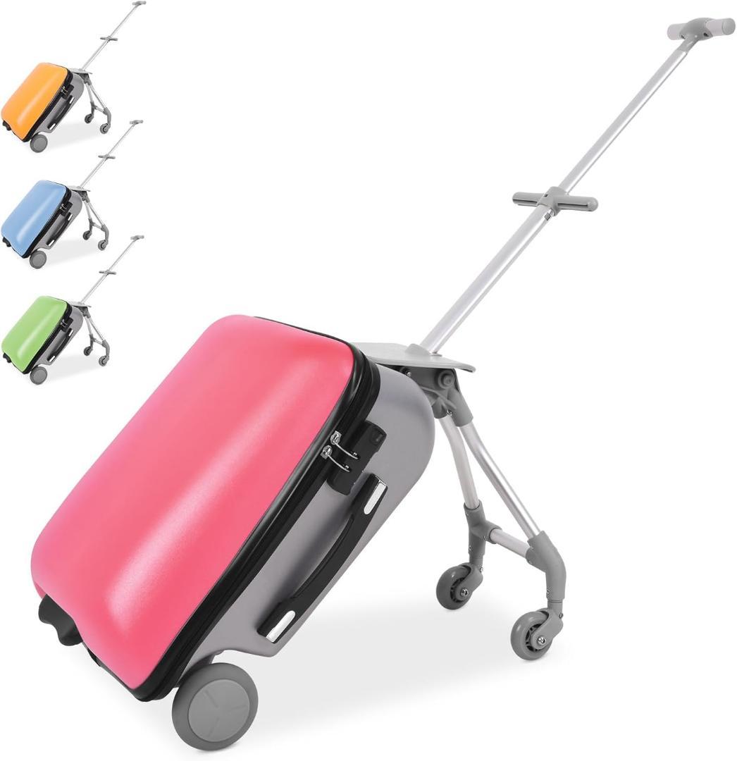 子供用スーツケース 乗れる 3WAY キッズ キャリーケース ピンク