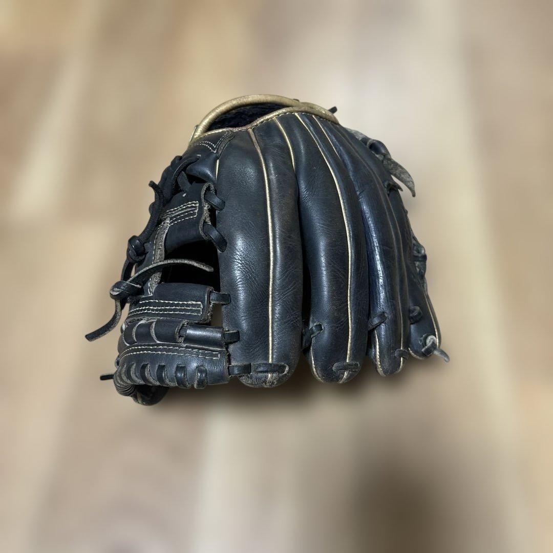 ZETT 軟式グローブ 黒 ゴールドアクセント