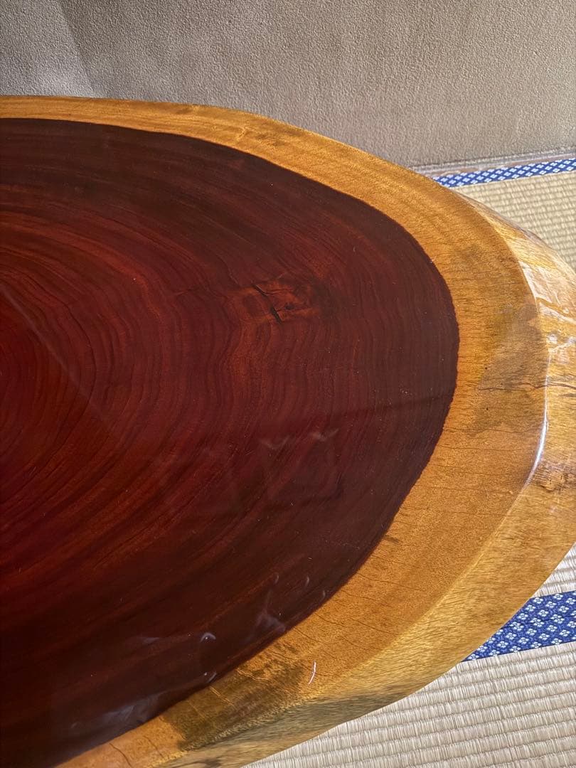 【中古】一枚板高級座卓　昭和レトロ　ヴィンテージ　古民家家具　ローテーブル