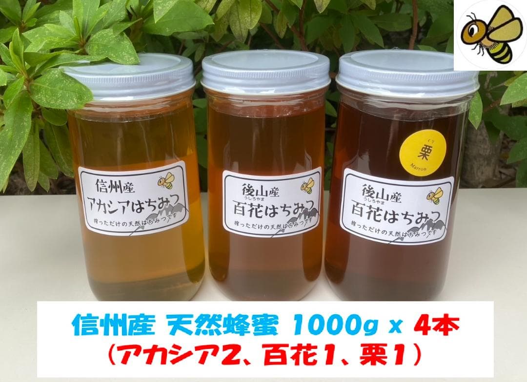 【koperu】 信州産 蜂蜜 1000g 4本 国産蜂蜜
