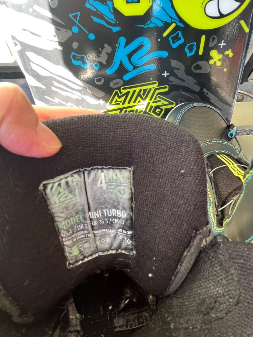 K2 Mini Turbo スノーボード バインディング付き