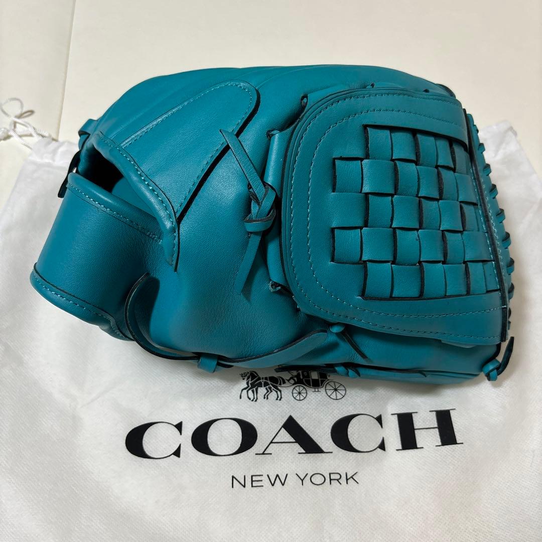 【極希少・新品】COACH ヘリテージ ベースボール グローブ ターコイズブルー
