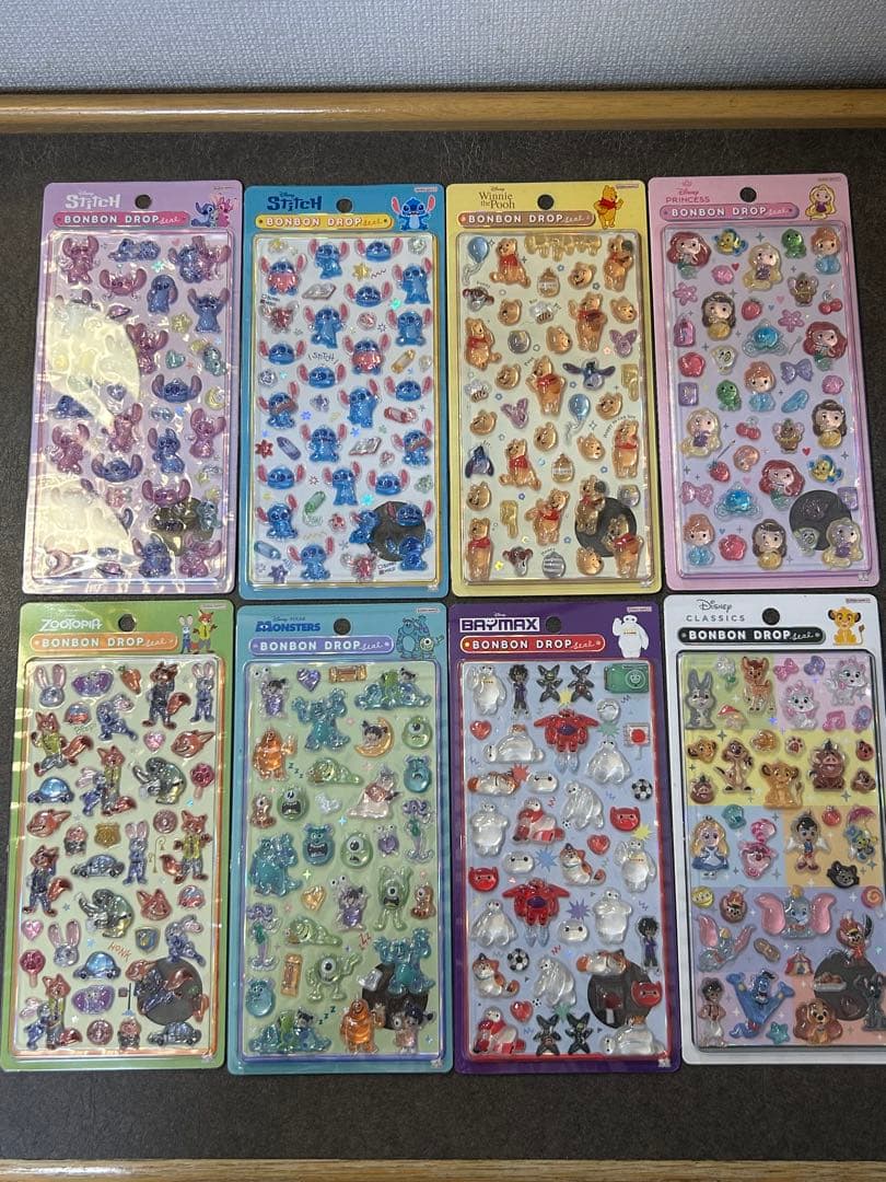 【正規品】ディズニーボンボンドロップシール8枚セット