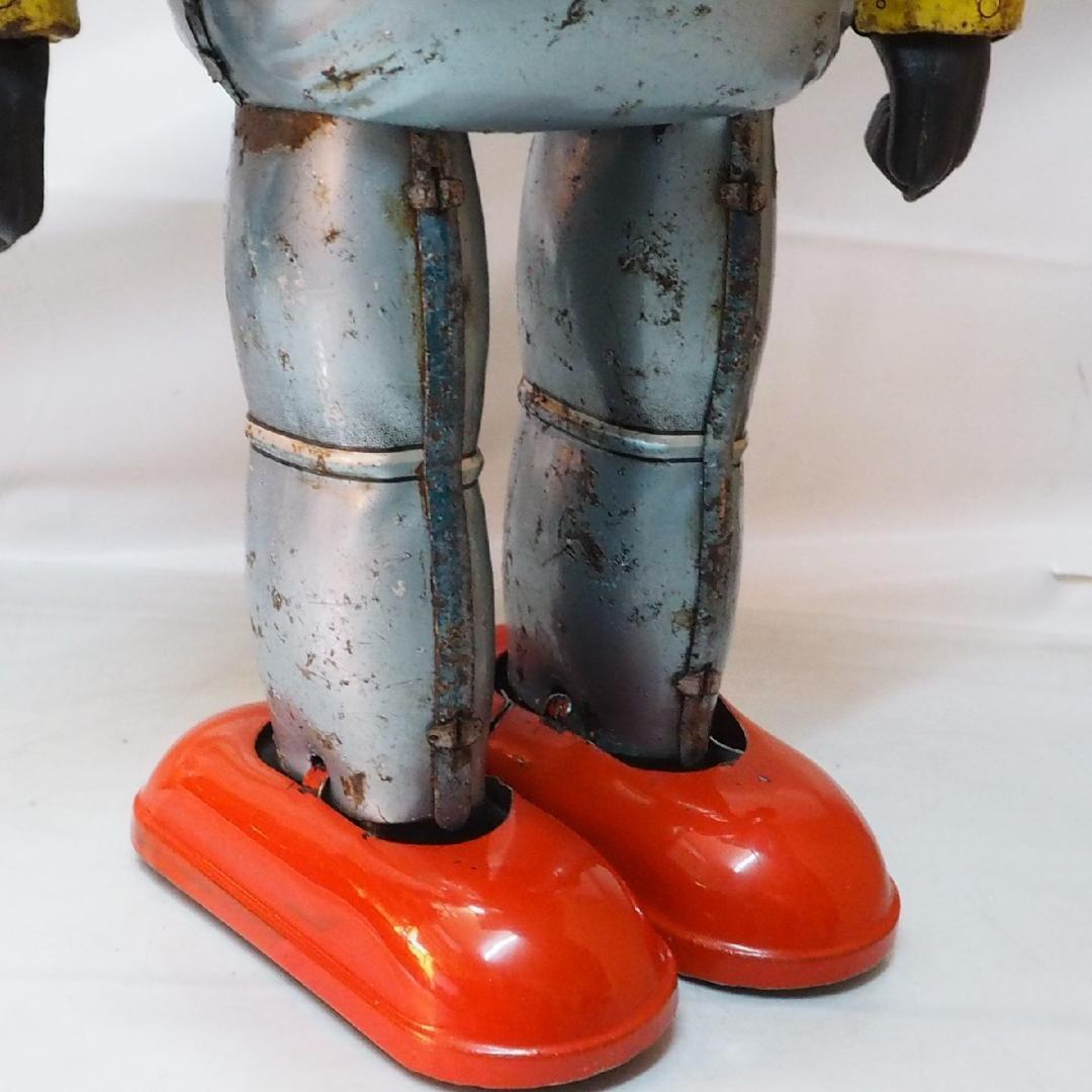 野村【鉄人28号 水色 サビ有 金具欠】当時物ブリキ ロボットTIN 箱はコピー