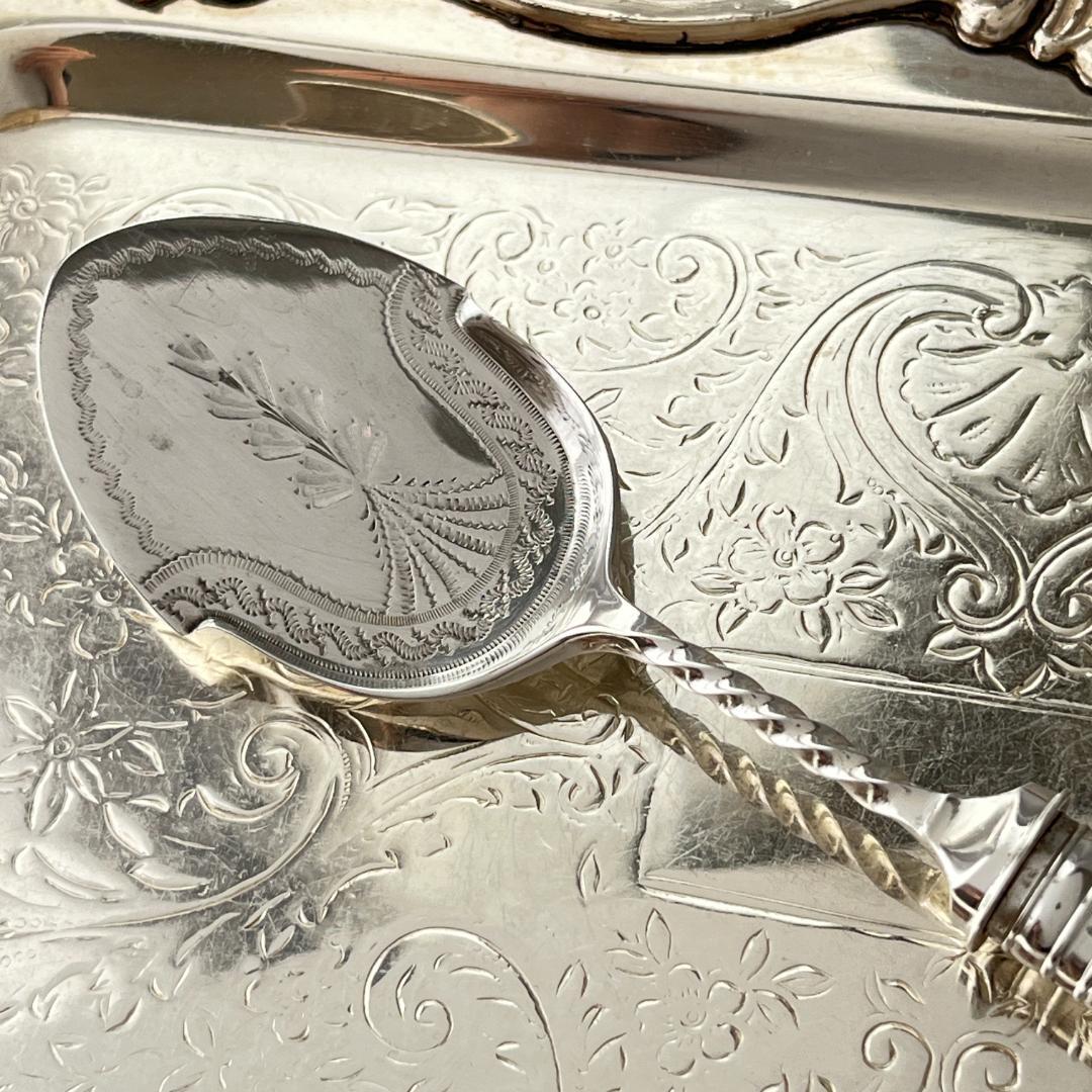 【英国】【白蝶貝】クリームスプーン　マザーオブパール 小型サーバー