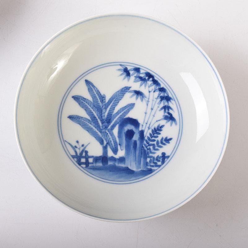 伊万里焼　古伊万里　染付　竹花文　鉢　一対　Ｃ　7603