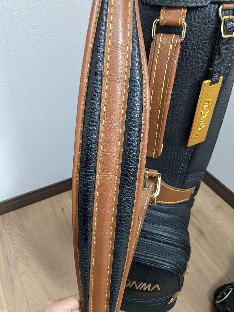 【美品】HONMA ブラック キャディバッグ 黒　ゴルフ　ゴルフバック　おしゃれ