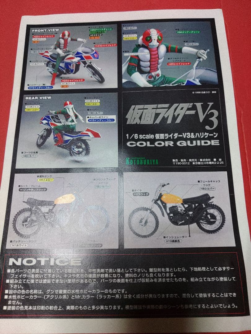 コトブキヤ　1/6 仮面ライダーV3 ガレージキット　ガレキ　プラモデル