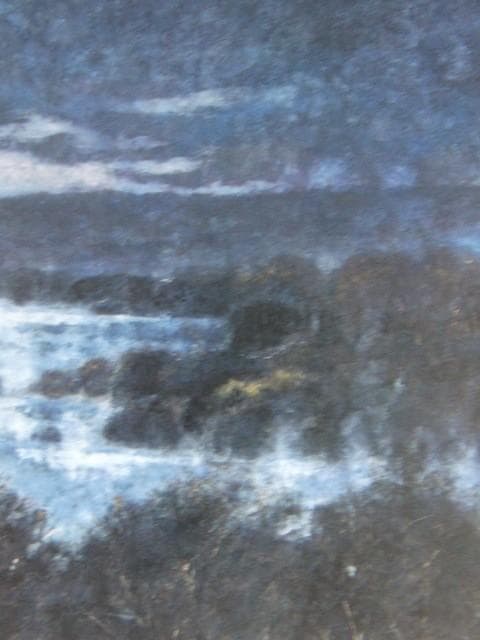 曲子明良、【明けゆく】、希少な額装用画集より、新品額装付、状態良好