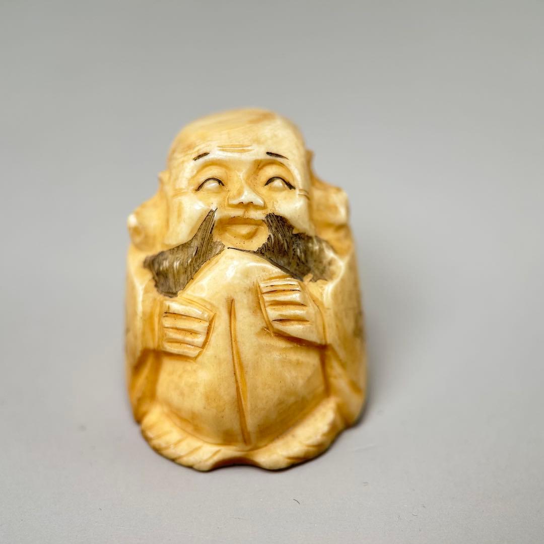 B福の神像 四体セット彫刻根付天然素材アンティーク骨董飾り物古美術置物細密細工