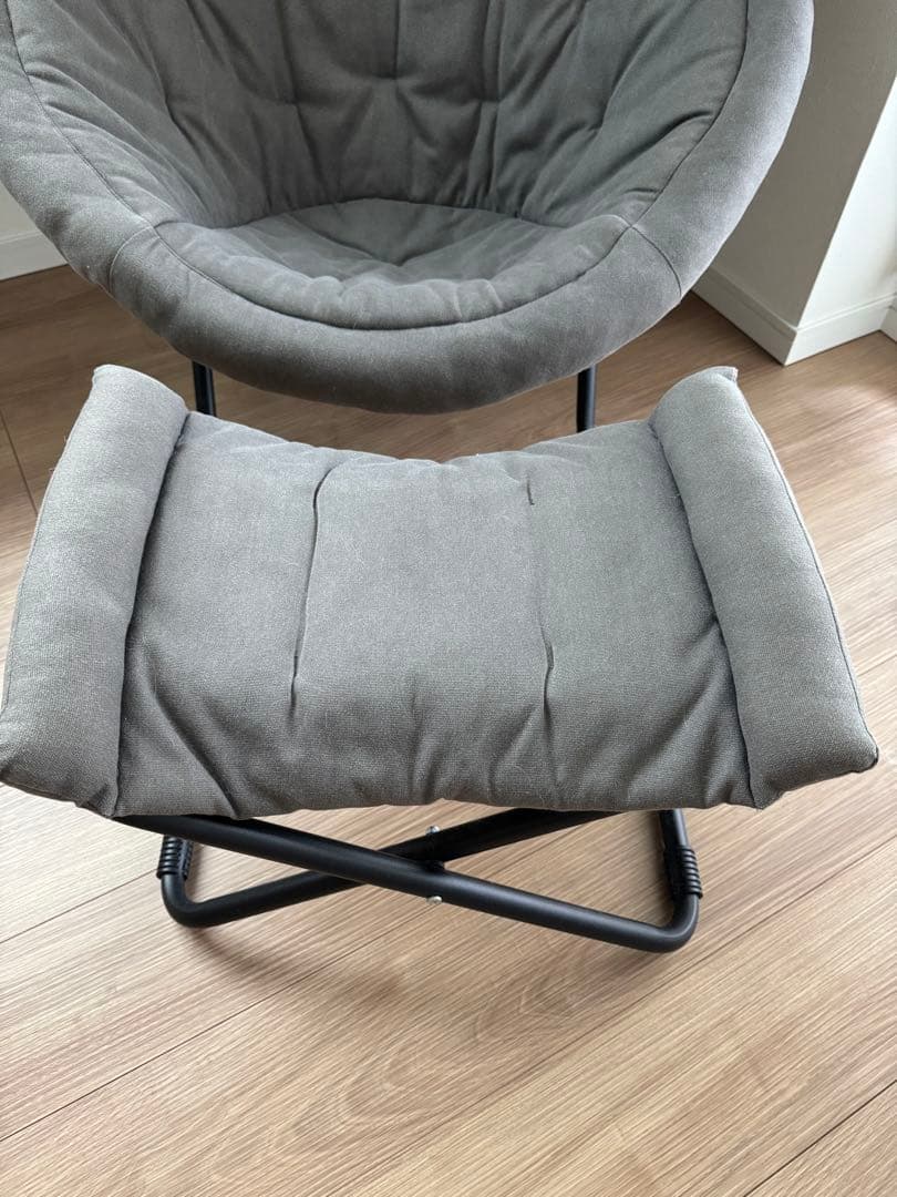 ひなたライフ 2way フォールディングチェア キャンバス オットマン付き