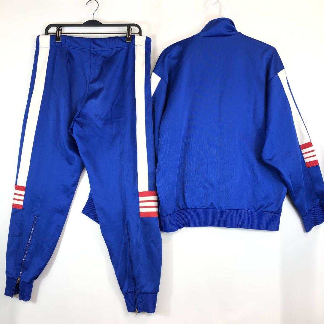 80s 90s デサントアディダス ジャージ セットアップ Lサイズ ブルー
