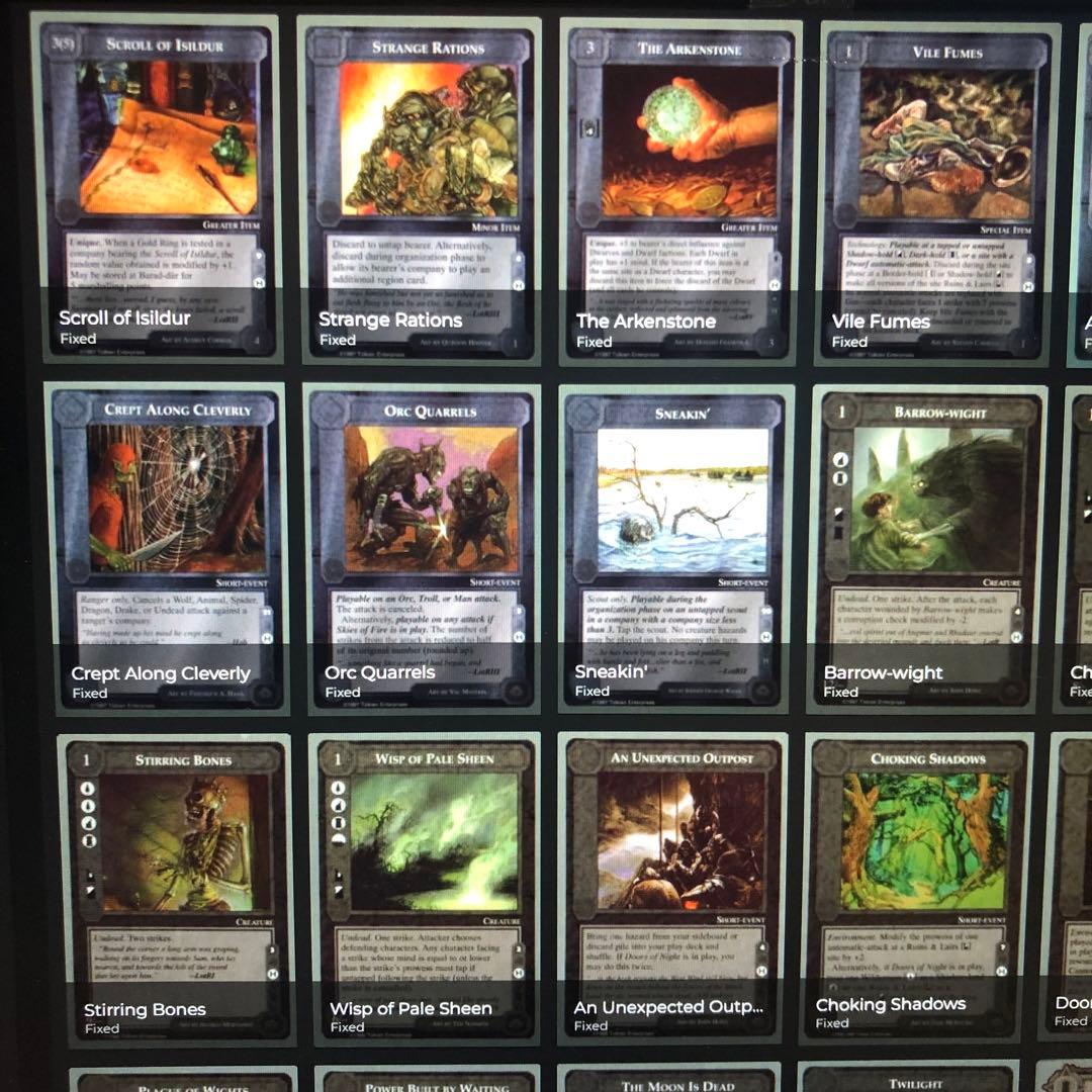 ミドルアース　カード　チャレンジデッキH ccg コンプ　指輪物語　希少