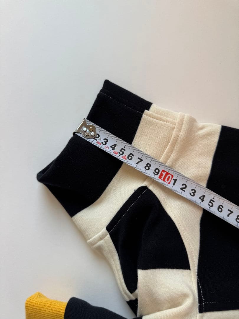 太ボーダーのロンパース　イタグレ服　犬服　ハンドメイド