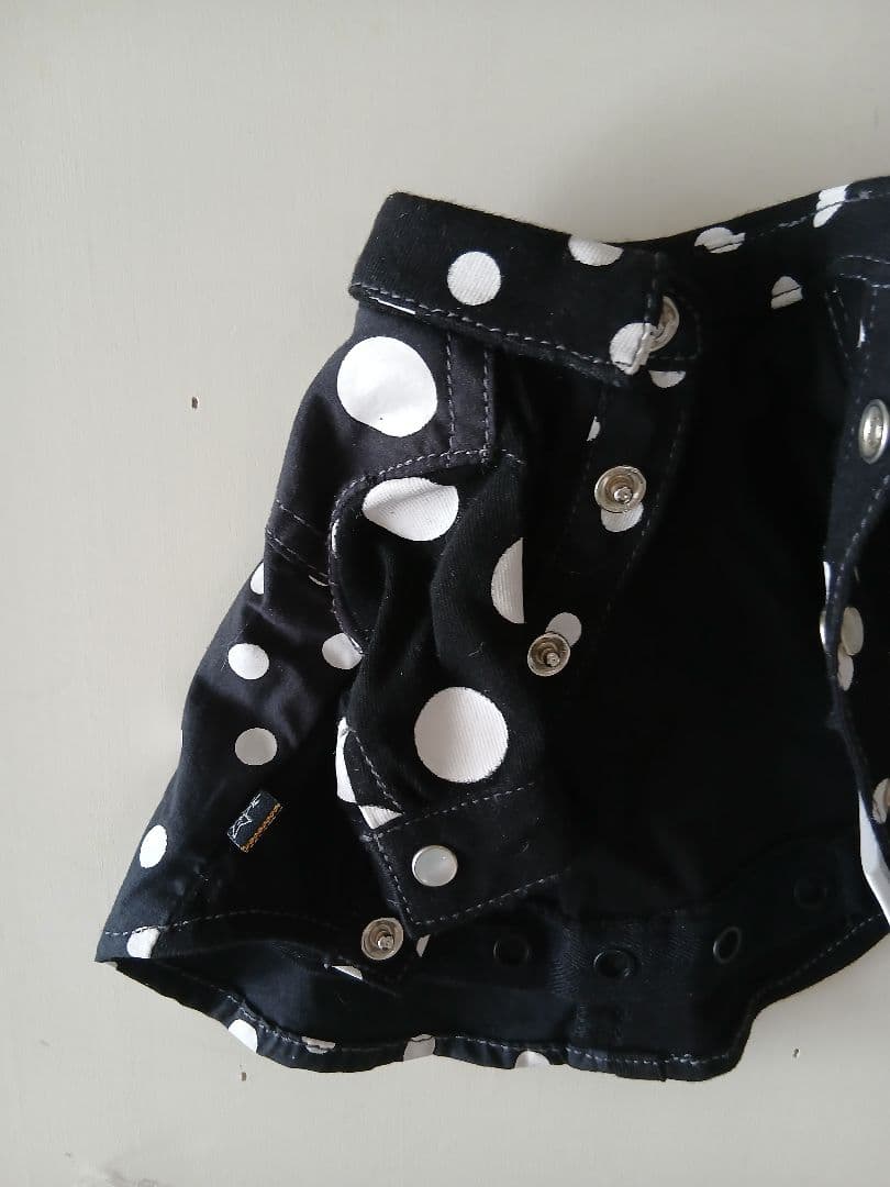 白黒水玉模様の犬服 小型犬用Pサイズ