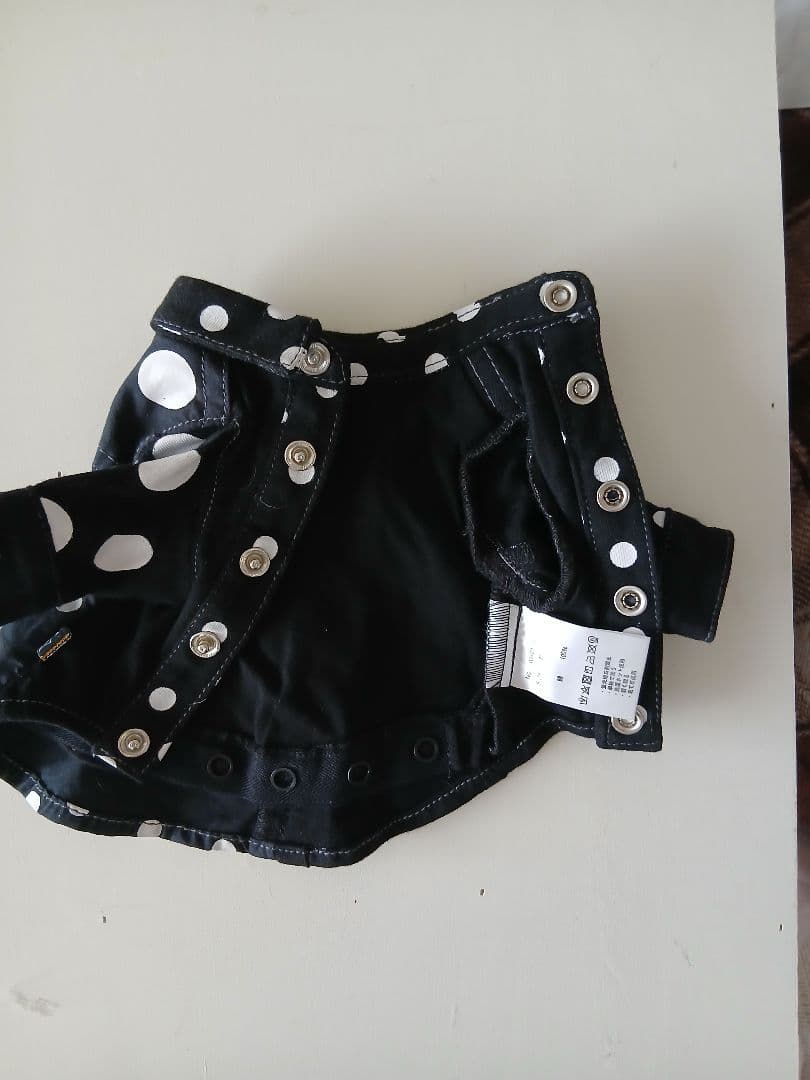 白黒水玉模様の犬服 小型犬用Pサイズ