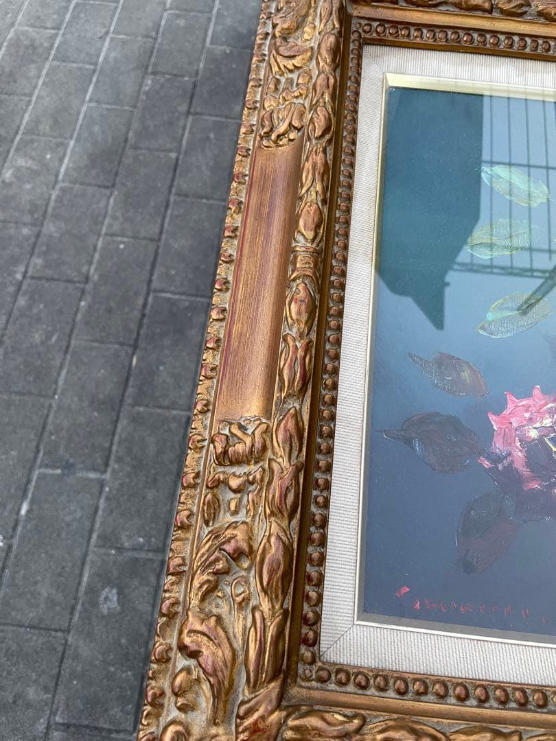 絵画　油彩　油絵　静物画　花　バラ