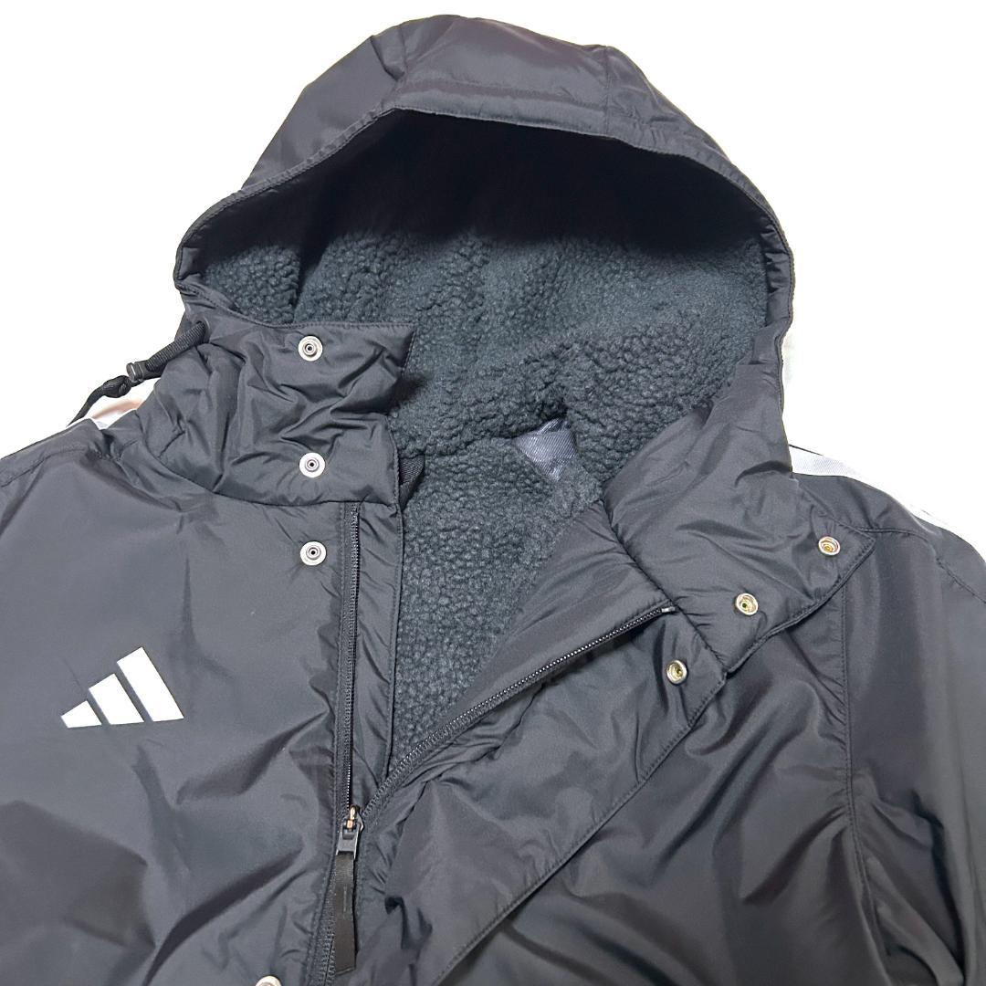 新品　アディダス　Lサイズ　ロング ボアコート　ベンチコート　ブラック　ホワイト