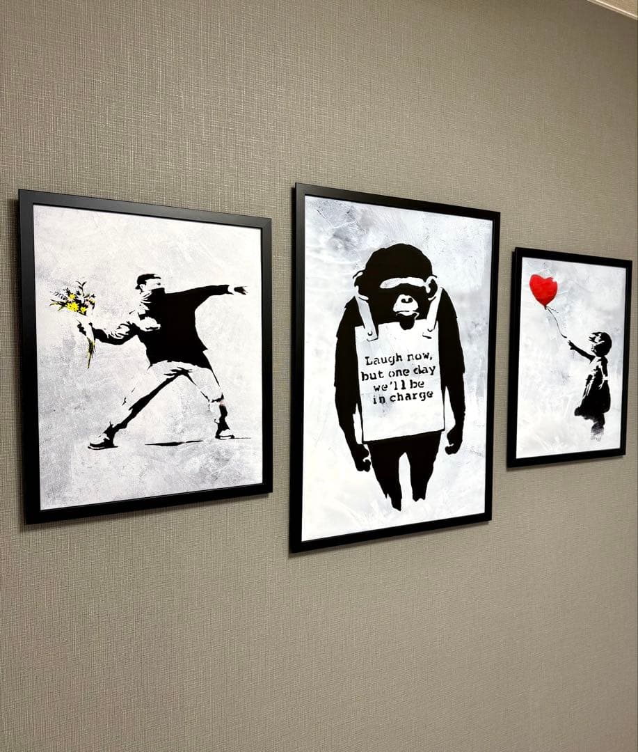 No.244♡半額祭♡キャンバスアート　ストリートアートポスター　バンクシー