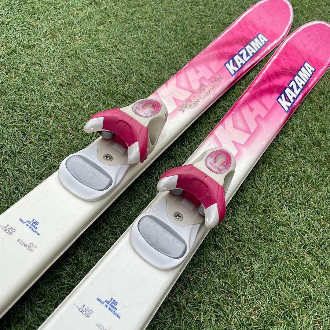 スキー　子ども　ジュニア　3点セット　スキー板　ブーツ　ストック　ピンク